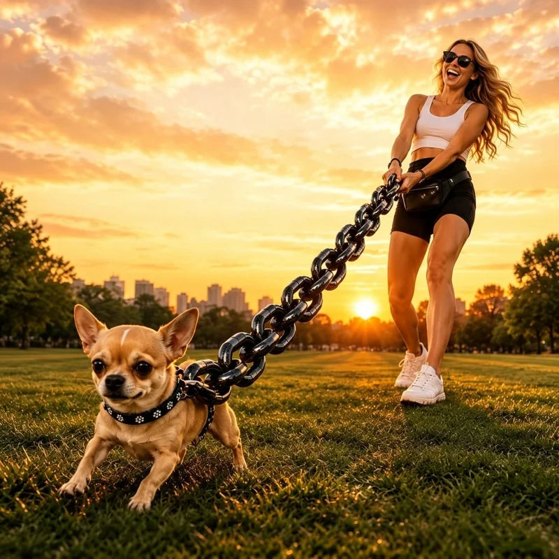 Funny Oversized Chain Dog Leash – Novelty Pet Lead