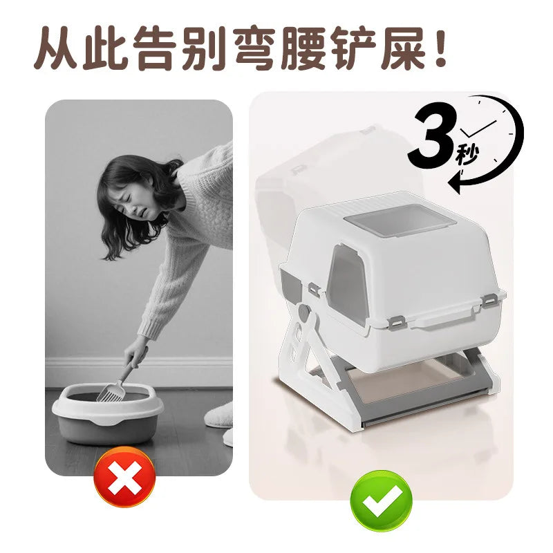 Extra Large Semi-Automatic Self-Cleaning Cat Litter Box