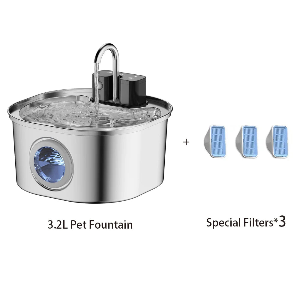 3.2L Smart Stainless Steel Pet Fountain