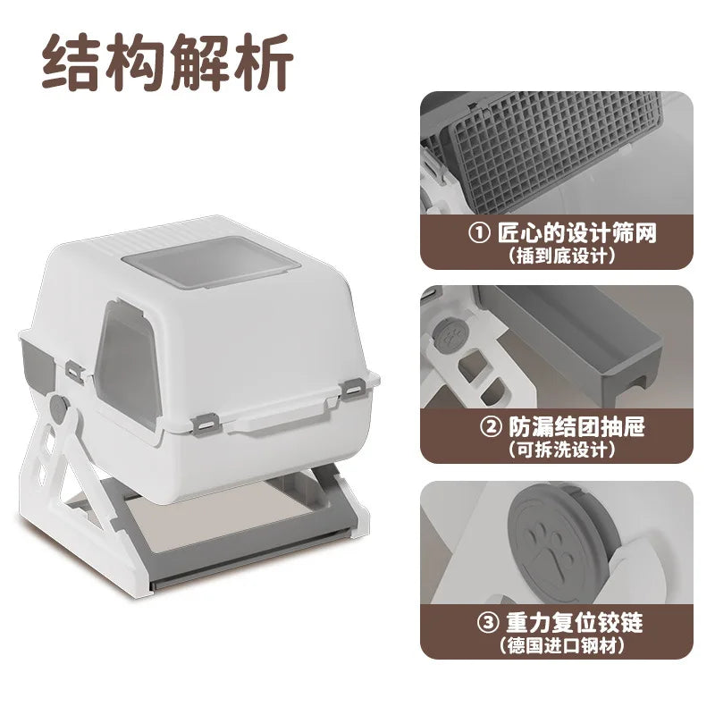 Extra Large Semi-Automatic Self-Cleaning Cat Litter Box