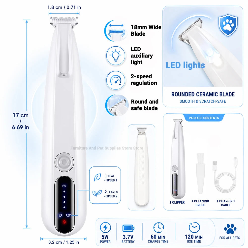 Waterproof LED Pet Paw Trimmer