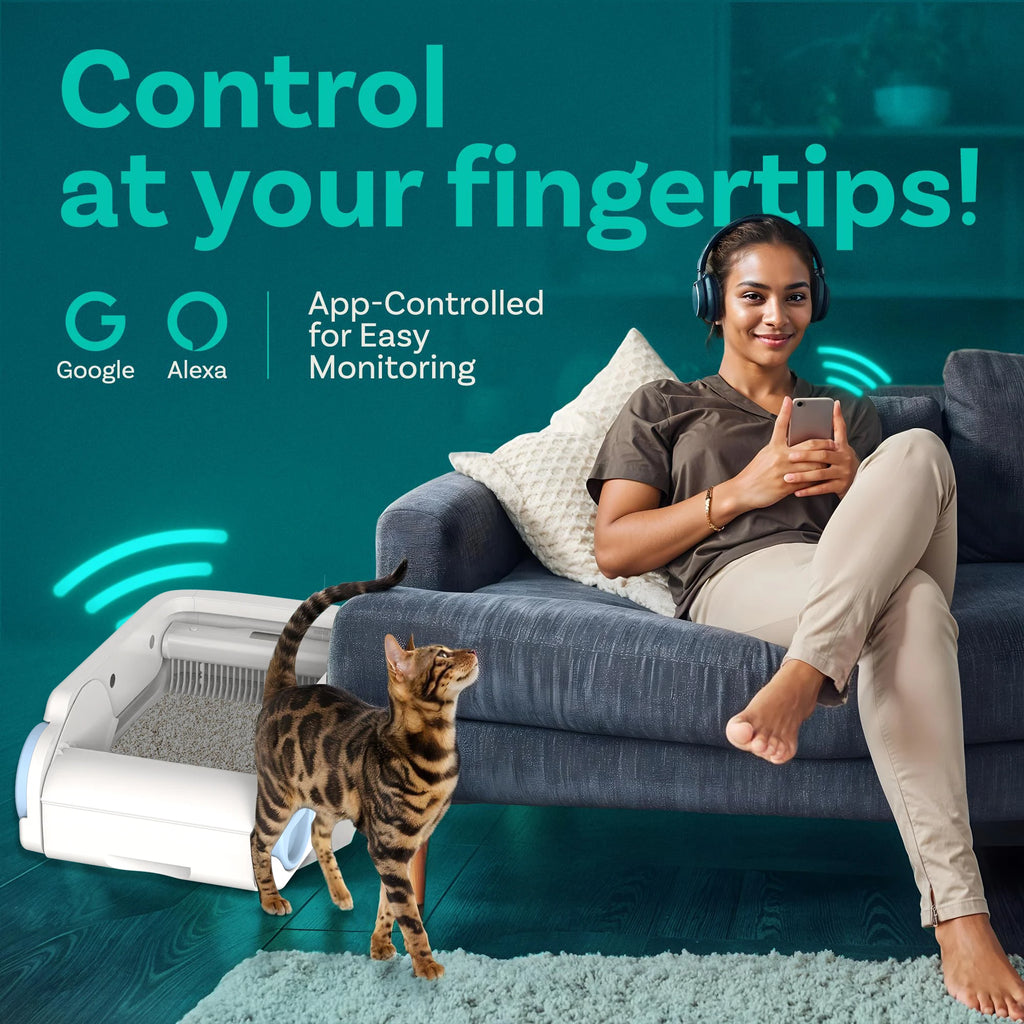 Smart Automatic Self-Cleaning Cat Litter Box with App Control