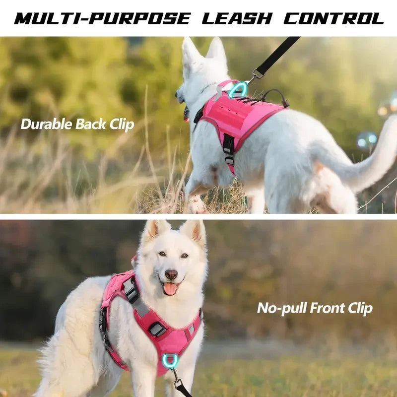 Adjustable No-Pull Tactical Dog Harness – Reflective Vest