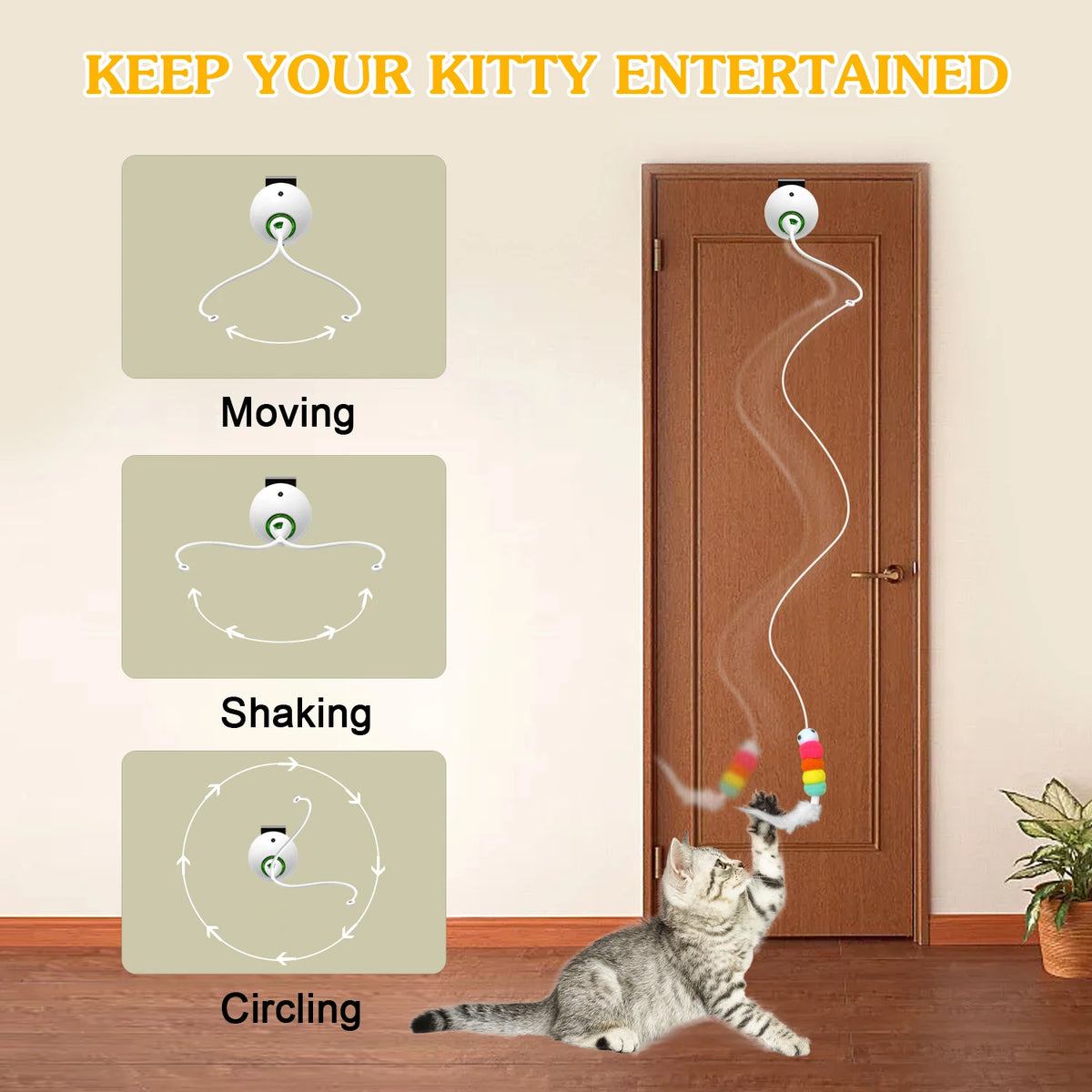 Rechargeable Silent Cat Teaser Toy