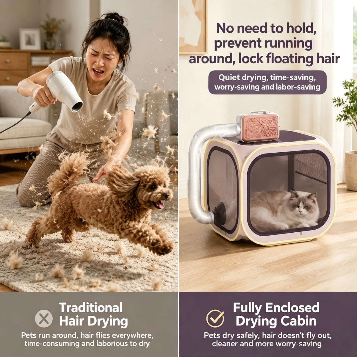 Portable Pet Drying & Grooming Box