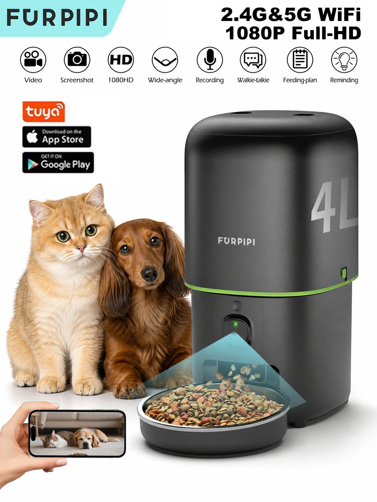Smart WiFi Pet Feeder with Camera