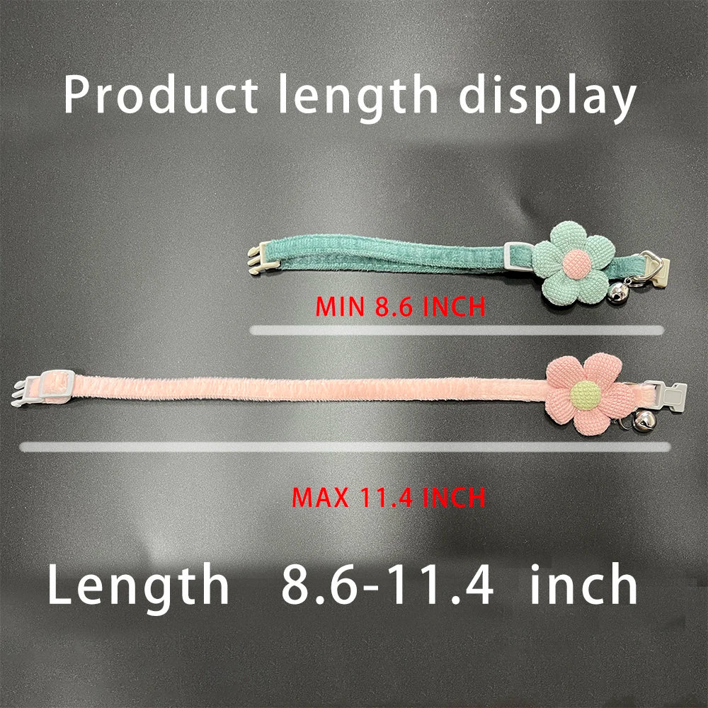 Cute Flower Cat Collar with Bell – Adjustable