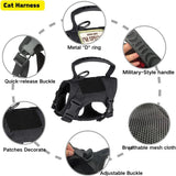 Tactical Cat Harness with Leash – Adjustable Mesh Vest