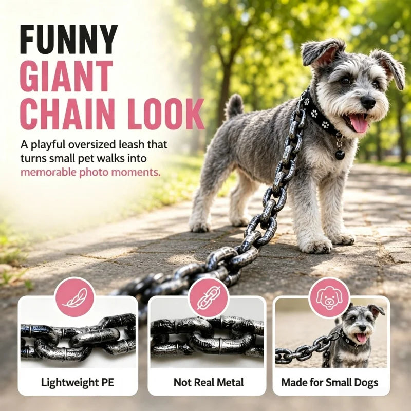 Funny Oversized Chain Dog Leash – Novelty Pet Lead
