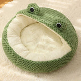 Warm Plush Frog-Shaped Pet House