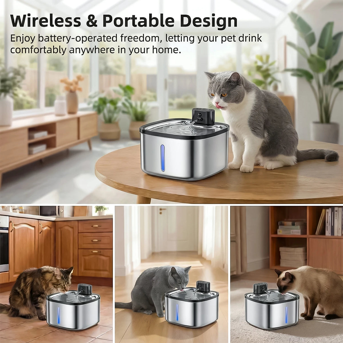 3.5L Smart Wireless Pet Water Fountain