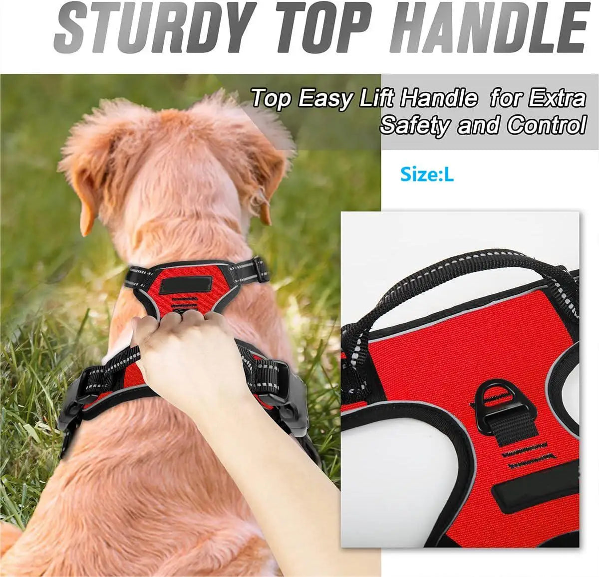 Adjustable No-Pull Reflective Dog Harness – Front Clip