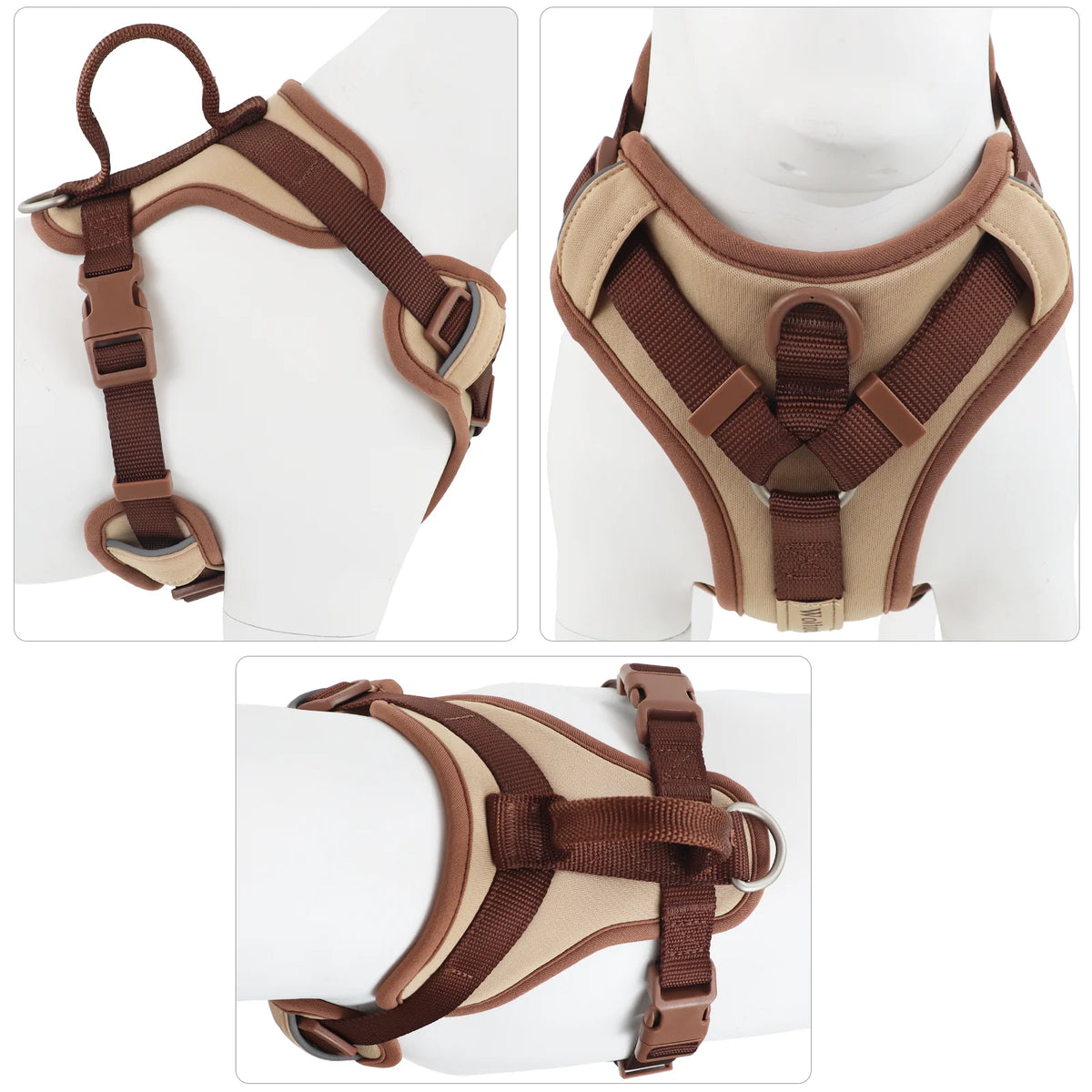 Chocolate Luxury No-Pull Dog Harness – Adjustable