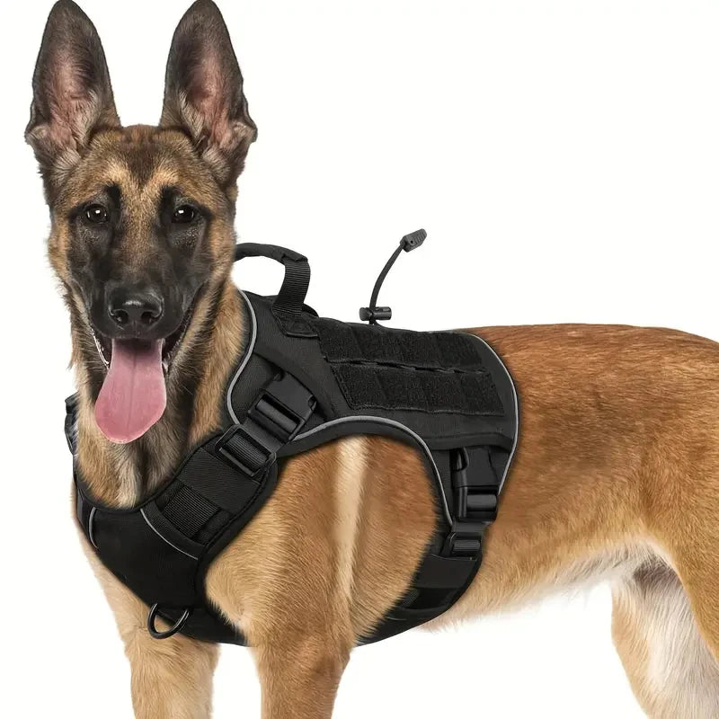 Adjustable No-Pull Tactical Dog Harness – Reflective Vest