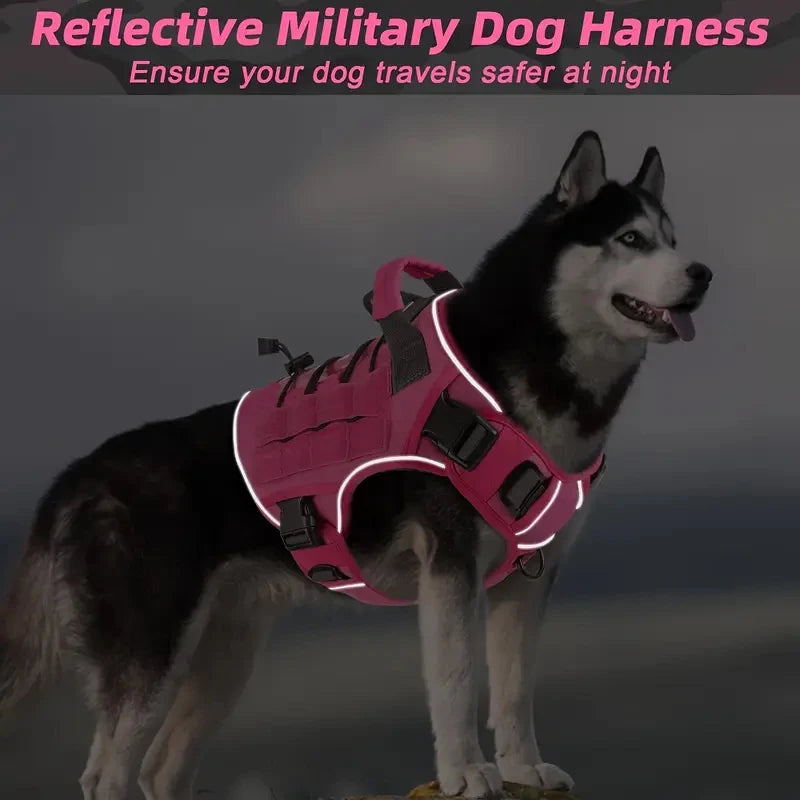Adjustable No-Pull Tactical Dog Harness – Reflective Vest