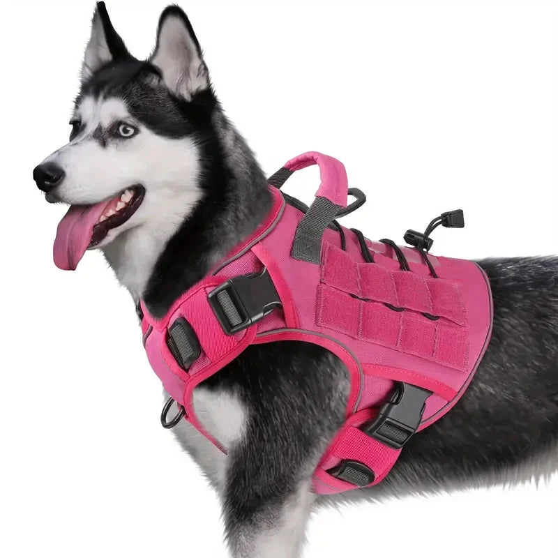 Adjustable No-Pull Tactical Dog Harness – Reflective Vest