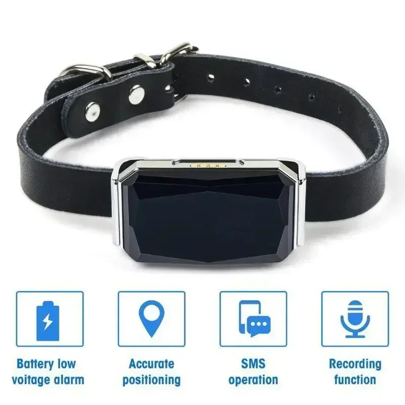 Pet Collar Mini GPS Tracker, GSM Wifi LBS Anti-lost Tracker Pet Location Collar IP67 Waterproof for Pet Dog Cat Sheep Tracking