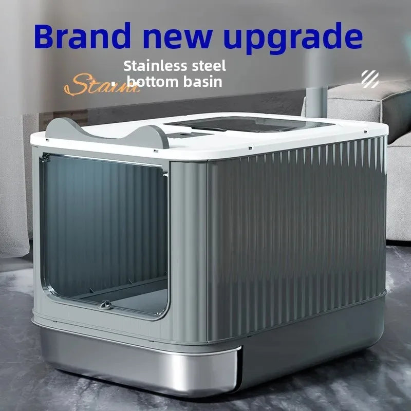 Stainless Steel Automatic Self-Cleaning Enclosed Cat Litter Box