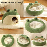 Warm Plush Frog-Shaped Pet House