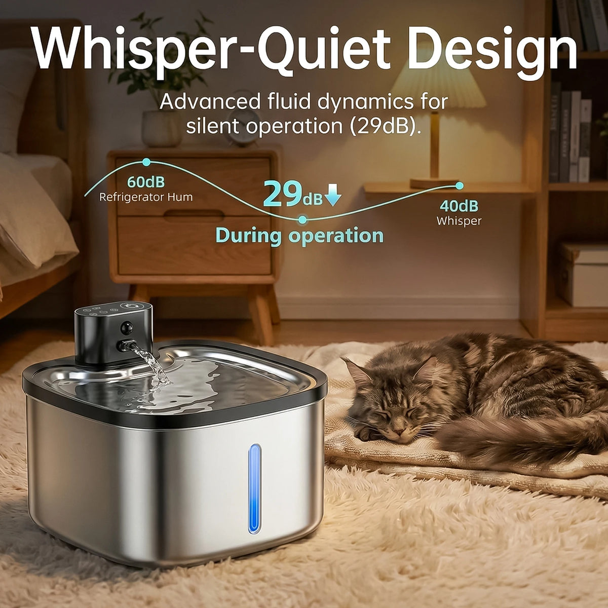 3.5L Smart Wireless Pet Water Fountain