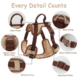 Chocolate Luxury No-Pull Dog Harness – Adjustable