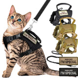 Tactical Cat Harness with Leash – Adjustable Mesh Vest