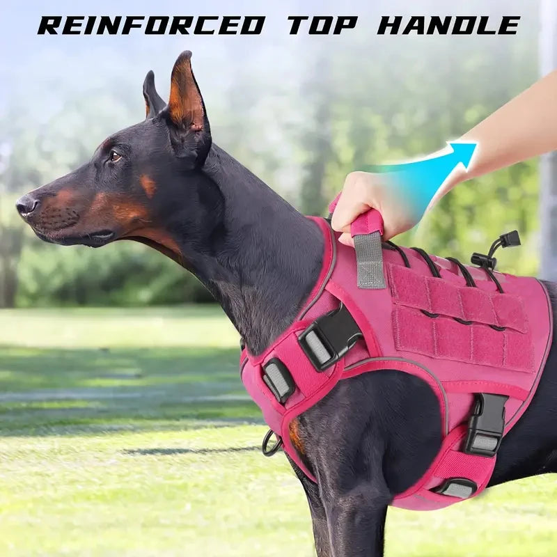 Adjustable No-Pull Tactical Dog Harness – Reflective Vest