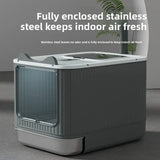 Stainless Steel Automatic Self-Cleaning Enclosed Cat Litter Box