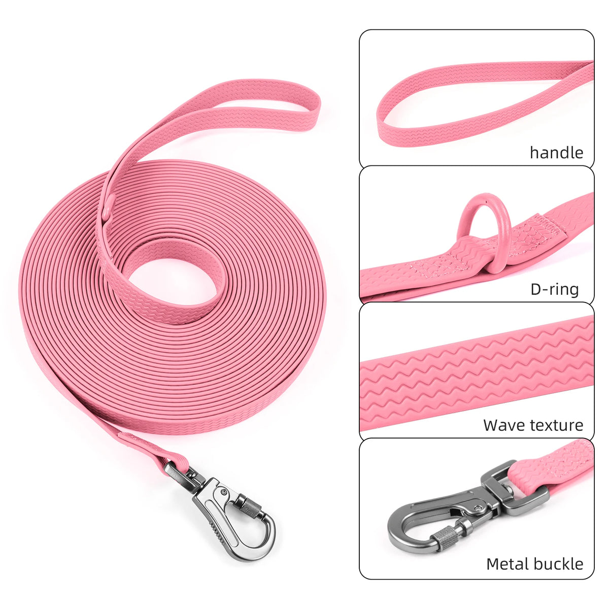 Waterproof PVC Dog Leash – 1.8M to 10M