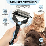 3-in-1 Pet Deshedding & Dematting Brush