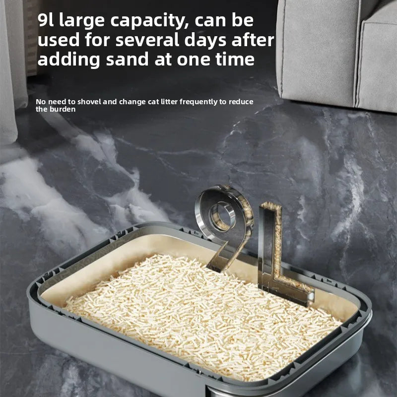 Stainless Steel Automatic Self-Cleaning Enclosed Cat Litter Box