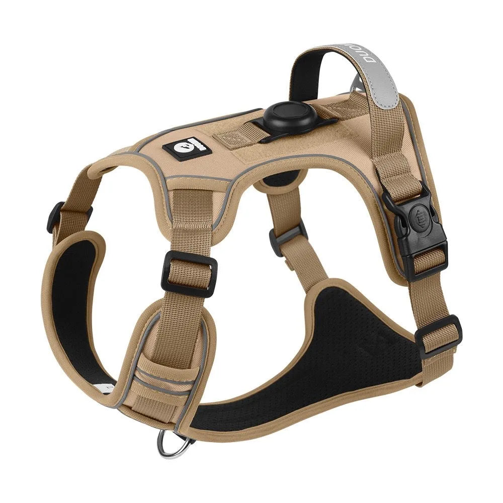 Reflective Dog Harness & Leash Set with AirTag Holder