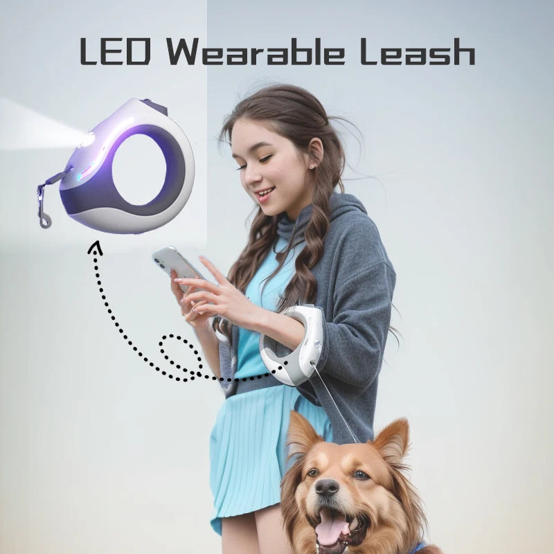 LED Retractable Pet Leash
