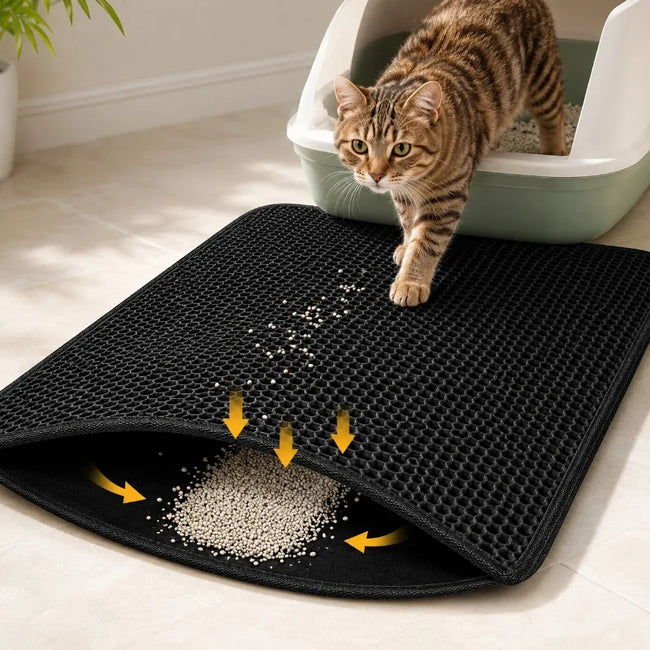 Double-Layer Waterproof Cat Litter Mat Hover Image